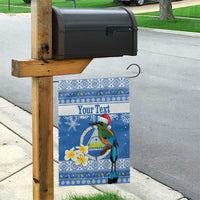 Personalized Nicaragua Christmas Garden Flag Turquoise-Browed Motmot With Coat Of Arms - Wonder Print Shop