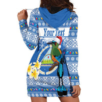 Personalized Nicaragua Christmas Hoodie Dress Turquoise-Browed Motmot With Coat Of Arms - Wonder Print Shop