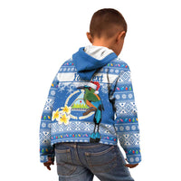 Personalized Nicaragua Christmas Kid Hoodie Turquoise-Browed Motmot With Coat Of Arms - Wonder Print Shop