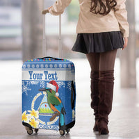 Personalized Nicaragua Christmas Luggage Cover Turquoise-Browed Motmot With Coat Of Arms - Wonder Print Shop