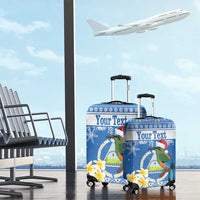 Personalized Nicaragua Christmas Luggage Cover Turquoise-Browed Motmot With Coat Of Arms - Wonder Print Shop