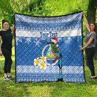 Personalized Nicaragua Christmas Quilt Turquoise-Browed Motmot With Coat Of Arms - Wonder Print Shop