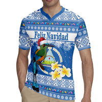 Personalized Nicaragua Christmas Rugby Jersey Turquoise-Browed Motmot With Coat Of Arms - Wonder Print Shop