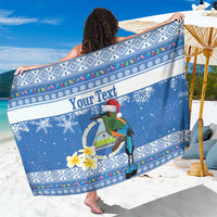 Personalized Nicaragua Christmas Sarong Turquoise-Browed Motmot With Coat Of Arms - Wonder Print Shop