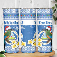 Personalized Nicaragua Christmas Skinny Tumbler Turquoise-Browed Motmot With Coat Of Arms - Wonder Print Shop