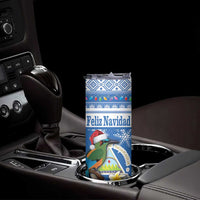 Personalized Nicaragua Christmas Skinny Tumbler Turquoise-Browed Motmot With Coat Of Arms - Wonder Print Shop