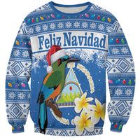 Personalized Nicaragua Christmas Sweatshirt Turquoise-Browed Motmot With Coat Of Arms - Wonder Print Shop