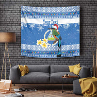 Personalized Nicaragua Christmas Tapestry Turquoise-Browed Motmot With Coat Of Arms - Wonder Print Shop