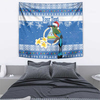 Personalized Nicaragua Christmas Tapestry Turquoise-Browed Motmot With Coat Of Arms - Wonder Print Shop
