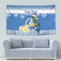 Personalized Nicaragua Christmas Tapestry Turquoise-Browed Motmot With Coat Of Arms - Wonder Print Shop