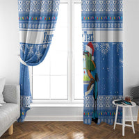 Personalized Nicaragua Christmas Window Curtain Turquoise-Browed Motmot With Coat Of Arms - Wonder Print Shop
