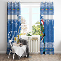 Personalized Nicaragua Christmas Window Curtain Turquoise-Browed Motmot With Coat Of Arms - Wonder Print Shop