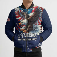 US Navy 250th Anniversary Bomber Puffer Jacket Proudly Served Veteran - Wonder Print Shop
