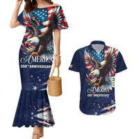 US Navy 250th Anniversary Couples Matching Mermaid Dress and Hawaiian Shirt Proudly Served Veteran - Wonder Print Shop