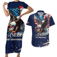 US Navy 250th Anniversary Couples Matching Short Sleeve Bodycon Dress and Hawaiian Shirt Proudly Served Veteran - Wonder Print Shop