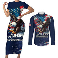 US Navy 250th Anniversary Couples Matching Short Sleeve Bodycon Dress and Long Sleeve Button Shirt Proudly Served Veteran - Wonder Print Shop