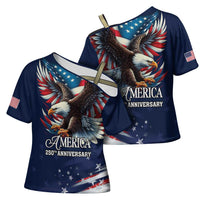 US Navy 250th Anniversary Cross Shoulder Shirt Proudly Served Veteran - Wonder Print Shop