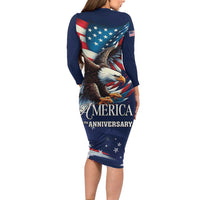 US Navy 250th Anniversary Family Matching Long Sleeve Bodycon Dress and Hawaiian Shirt Proudly Served Veteran - Wonder Print Shop