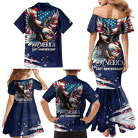 US Navy 250th Anniversary Family Matching Mermaid Dress and Hawaiian Shirt Proudly Served Veteran - Wonder Print Shop