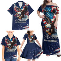 US Navy 250th Anniversary Family Matching Off Shoulder Maxi Dress and Hawaiian Shirt Proudly Served Veteran - Wonder Print Shop