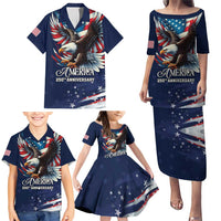 US Navy 250th Anniversary Family Matching Puletasi and Hawaiian Shirt Proudly Served Veteran - Wonder Print Shop