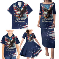 US Navy 250th Anniversary Family Matching Puletasi and Hawaiian Shirt Proudly Served Veteran - Wonder Print Shop