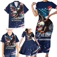 US Navy 250th Anniversary Family Matching Short Sleeve Bodycon Dress and Hawaiian Shirt Proudly Served Veteran - Wonder Print Shop