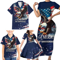 US Navy 250th Anniversary Family Matching Short Sleeve Bodycon Dress and Hawaiian Shirt Proudly Served Veteran - Wonder Print Shop