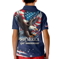 US Navy 250th Anniversary Kid Polo Shirt Proudly Served Veteran - Wonder Print Shop