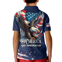 US Navy 250th Anniversary Kid Polo Shirt Proudly Served Veteran - Wonder Print Shop