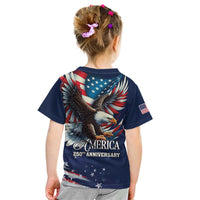 US Navy 250th Anniversary Kid T Shirt Proudly Served Veteran - Wonder Print Shop