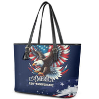 US Navy 250th Anniversary Leather Tote Bag Proudly Served Veteran - Wonder Print Shop