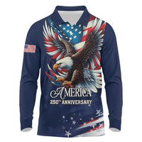 US Navy 250th Anniversary Long Sleeve Polo Shirt Proudly Served Veteran - Wonder Print Shop