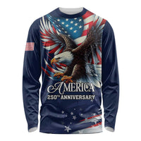 US Navy 250th Anniversary Long Sleeve Shirt Proudly Served Veteran - Wonder Print Shop
