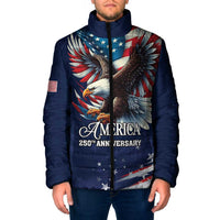 US Navy 250th Anniversary Padded Jacket Proudly Served Veteran - Wonder Print Shop