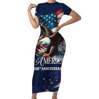 US Navy 250th Anniversary Short Sleeve Bodycon Dress Proudly Served Veteran - Wonder Print Shop