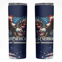 US Navy 250th Anniversary Skinny Tumbler Proudly Served Veteran - Wonder Print Shop