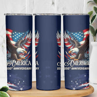 US Navy 250th Anniversary Skinny Tumbler Proudly Served Veteran - Wonder Print Shop