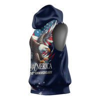US Navy 250th Anniversary Sleeveless Hoodie Proudly Served Veteran - Wonder Print Shop