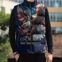 US Navy 250th Anniversary Sleeveless Puffer Jacket Proudly Served Veteran - Wonder Print Shop