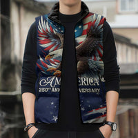 US Navy 250th Anniversary Sleeveless Puffer Jacket Proudly Served Veteran - Wonder Print Shop