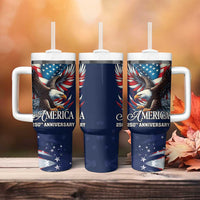 US Navy 250th Anniversary Tumbler With Handle Proudly Served Veteran - Wonder Print Shop