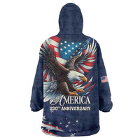 US Navy 250th Anniversary Wearable Blanket Hoodie Proudly Served Veteran - Wonder Print Shop