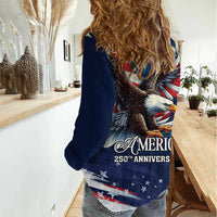 US Navy 250th Anniversary Women Casual Shirt Proudly Served Veteran - Wonder Print Shop