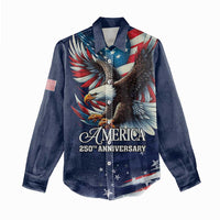 US Navy 250th Anniversary Women Casual Shirt Proudly Served Veteran - Wonder Print Shop