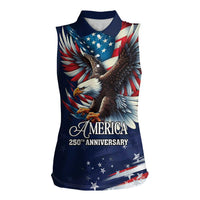 US Navy 250th Anniversary Women Sleeveless Polo Shirt Proudly Served Veteran - Wonder Print Shop