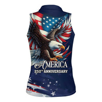 US Navy 250th Anniversary Women Sleeveless Polo Shirt Proudly Served Veteran - Wonder Print Shop