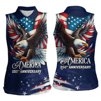 US Navy 250th Anniversary Women Sleeveless Polo Shirt Proudly Served Veteran - Wonder Print Shop