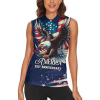 US Navy 250th Anniversary Women Sleeveless Polo Shirt Proudly Served Veteran - Wonder Print Shop