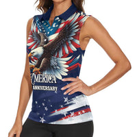 US Navy 250th Anniversary Women Sleeveless Polo Shirt Proudly Served Veteran - Wonder Print Shop